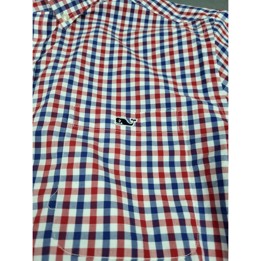 Vineyard Vines Tucker Shirt Mens Large Red Check Plaid Lightweight‎ Whale Shirt - Picture 2 of 7